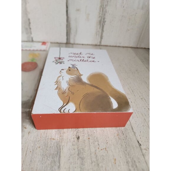 Meet me under mistletoe picture box Xmas tree window cleaning set unique - Picture 5 of 7